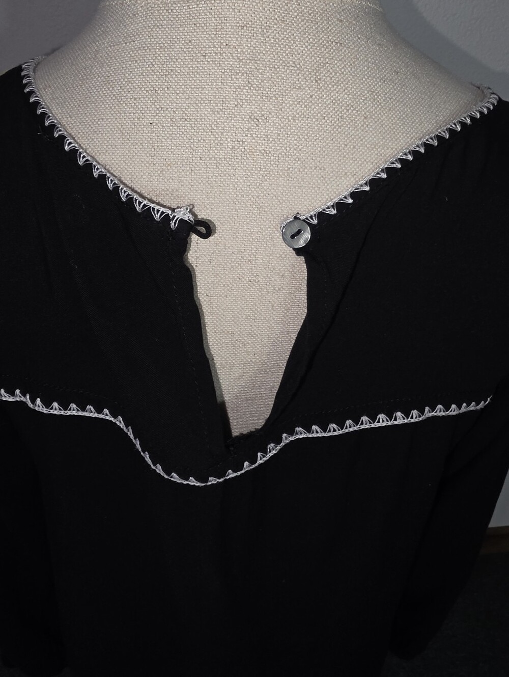 Jodifl Dress Boho Peasant Tunic-Length Black Size S - Picture 8 of 14